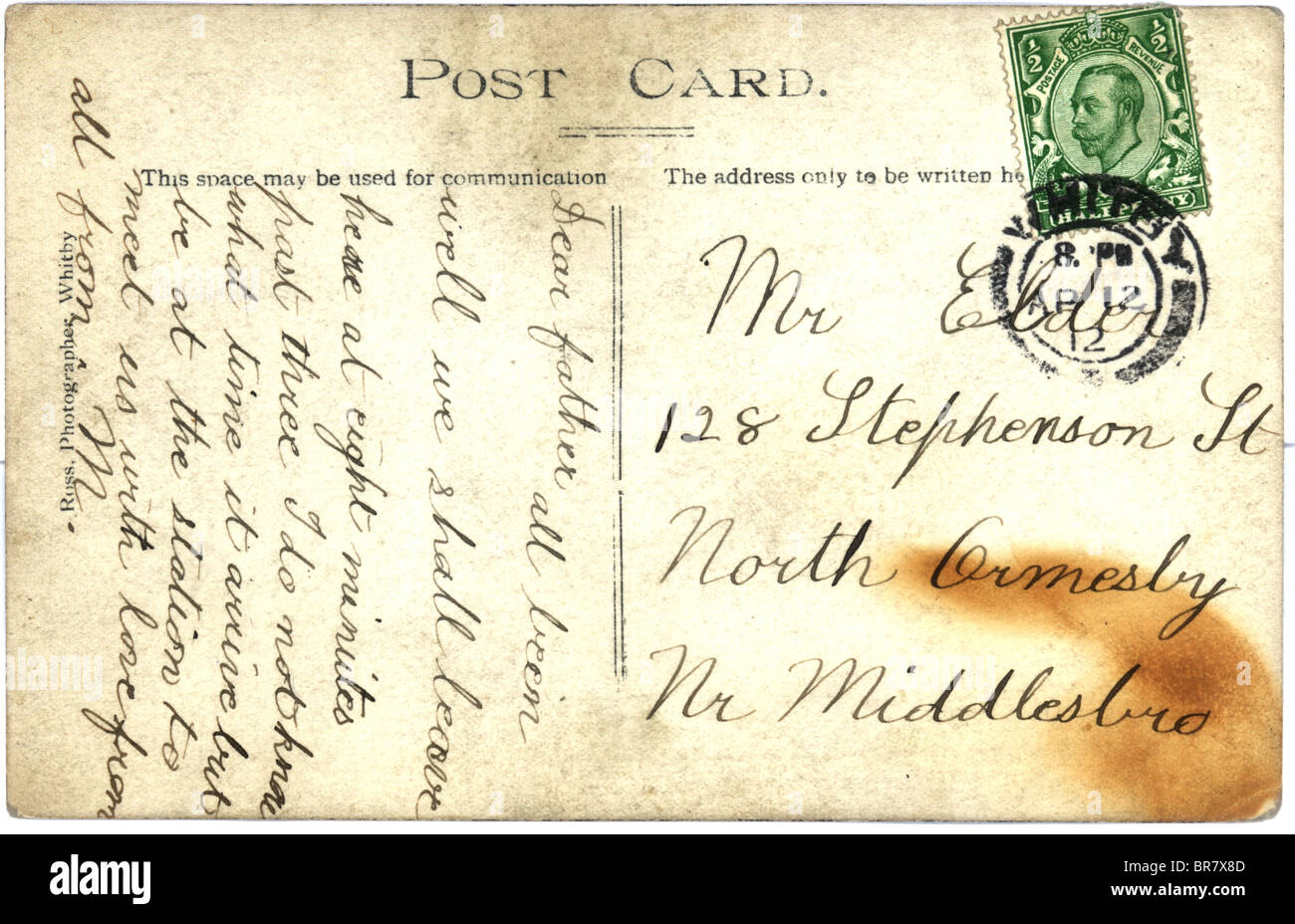 Cartolina Vintage con la scrittura di script, REGNO UNITO Foto Stock