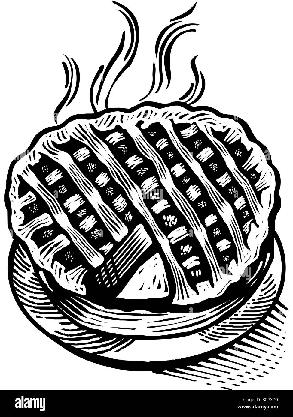 Freschi di forno, a torta in bianco e nero Foto Stock