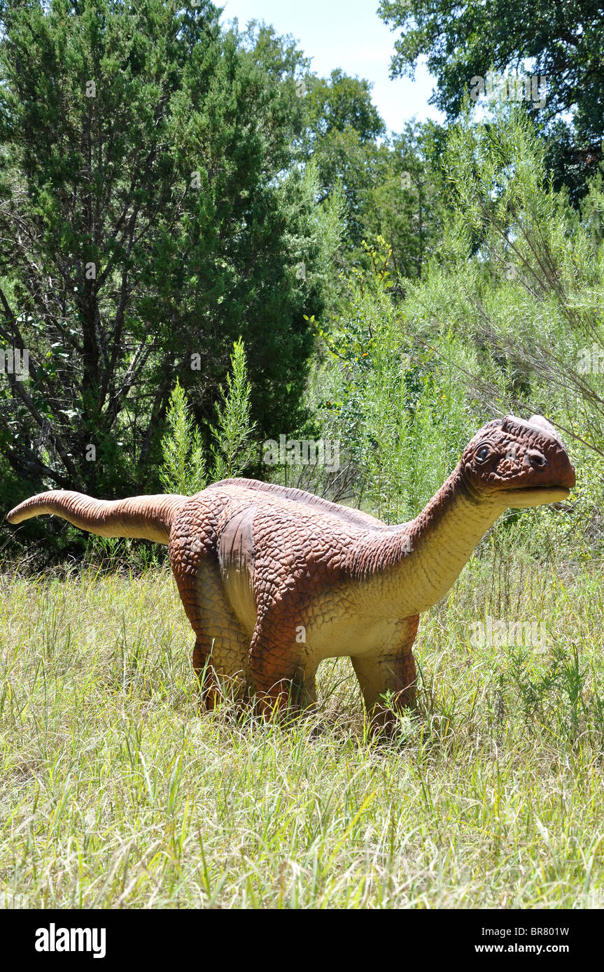 Massospondylus, mondo di dinosauri, Glen Rose, Texas, Stati Uniti d'America Foto Stock