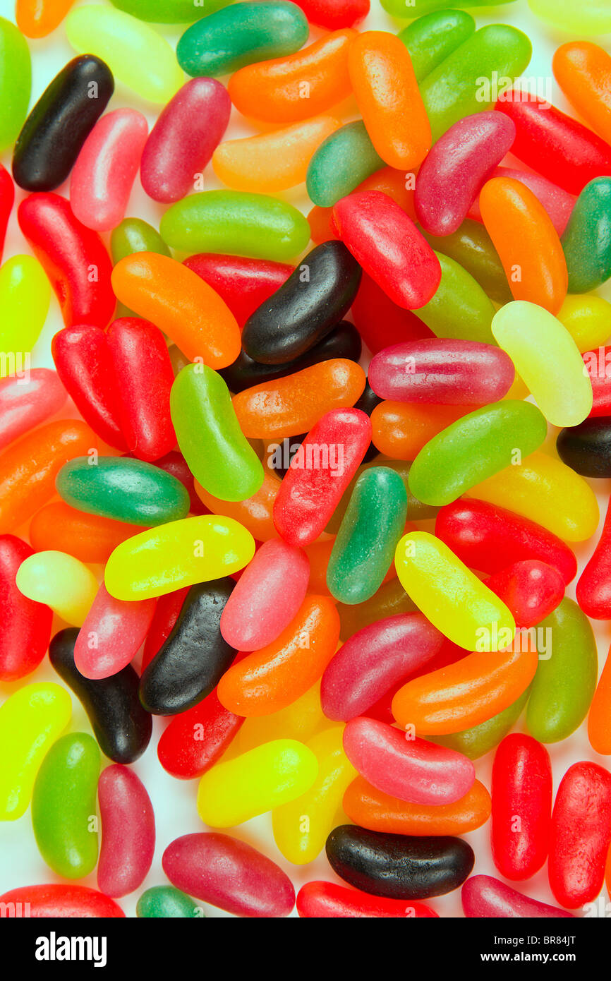 Un colorato mucchio di jellybeans. Foto Stock
