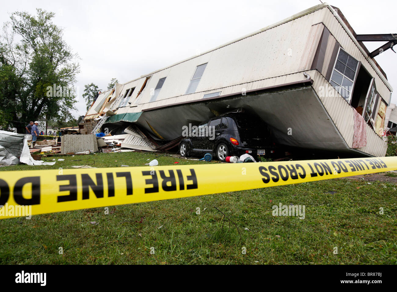 Un tornado ripped attraverso le pianure, Ohio giovedì 7 settembre 16, 2010. Foto Stock