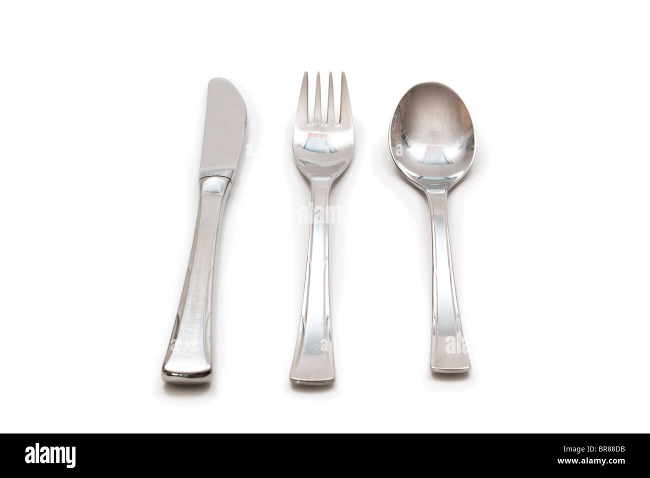 Coltello, forchetta, cucchiaio e Foto Stock