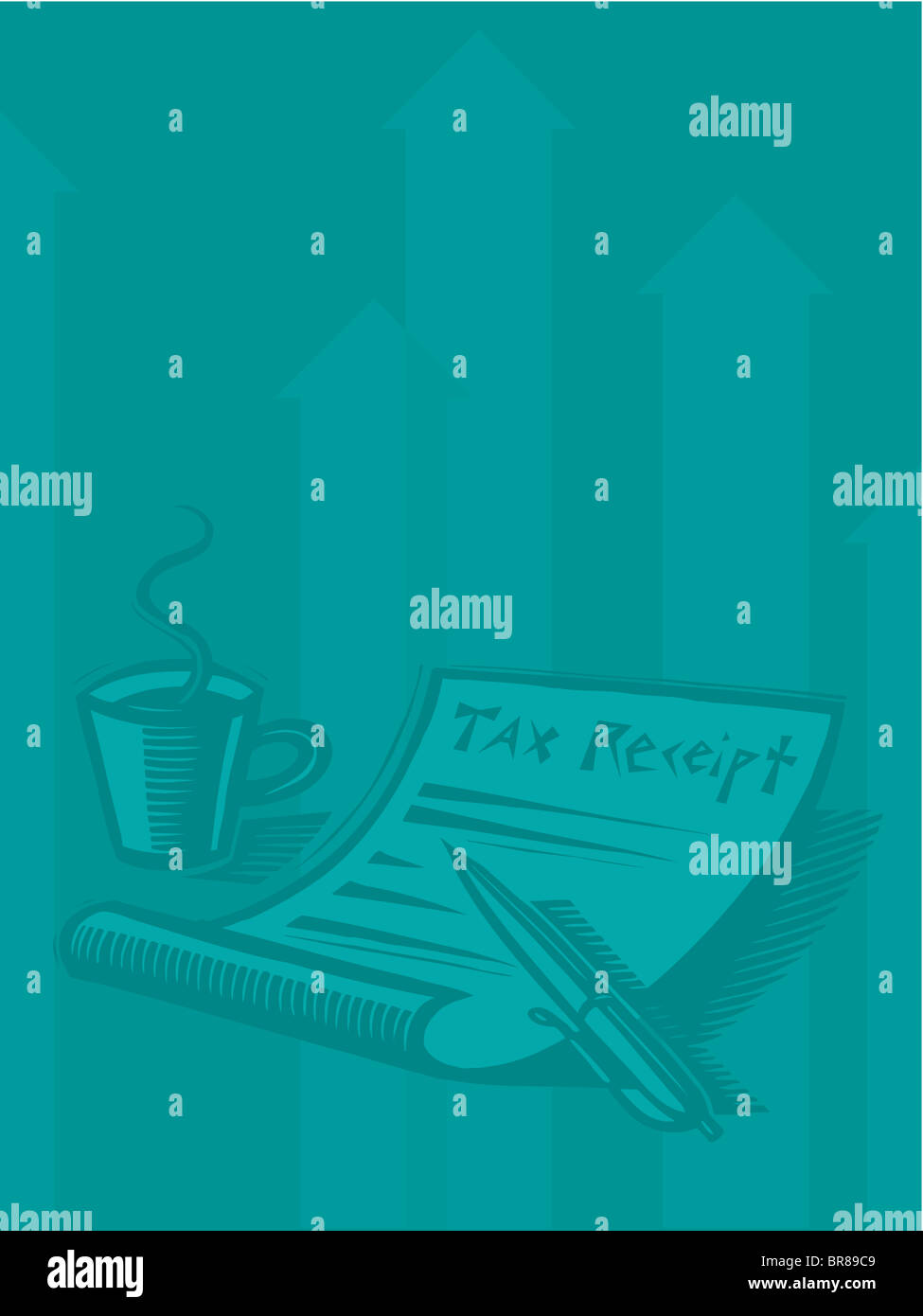 Illustrazione di una ricevuta fiscale Foto Stock