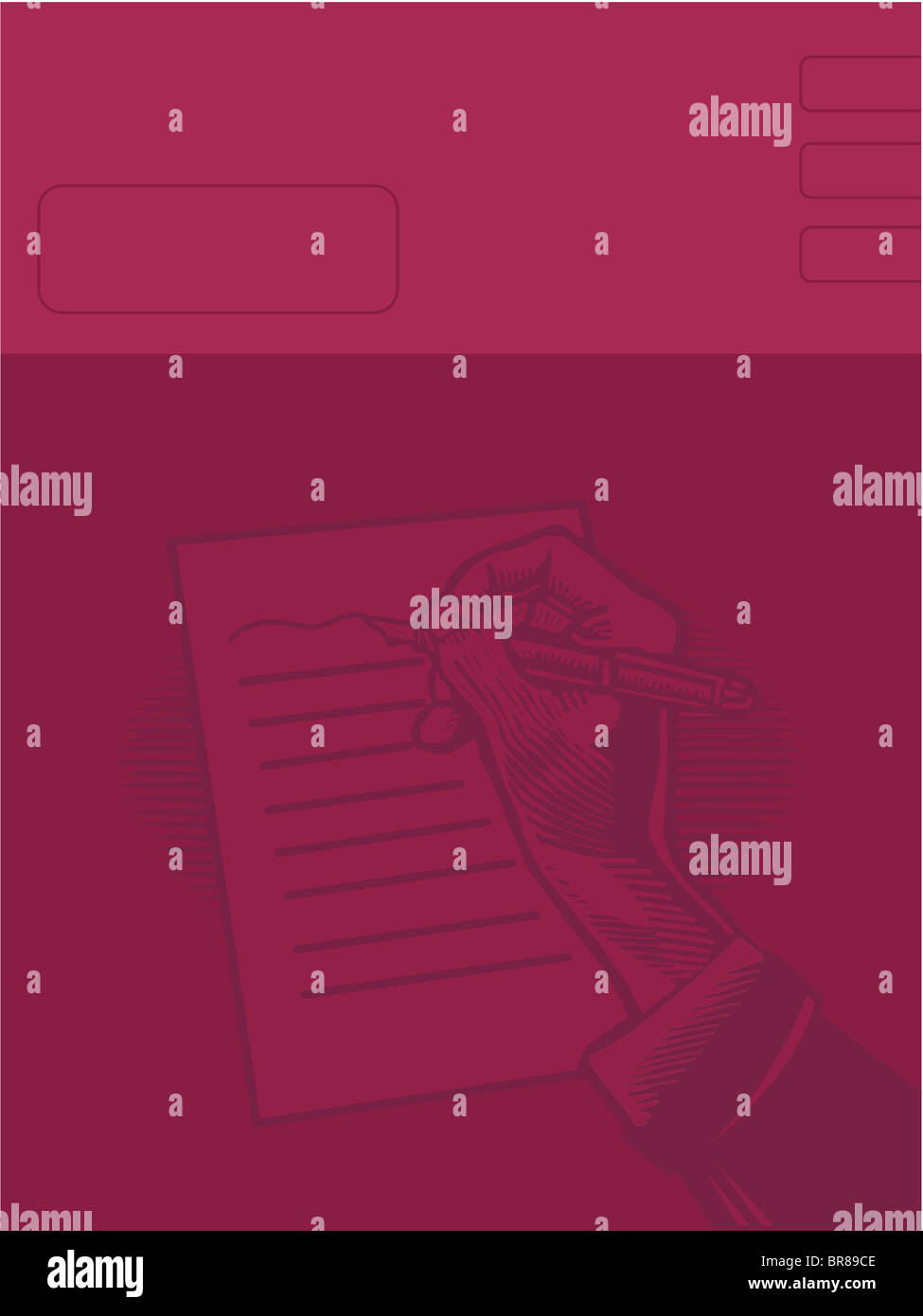 Illustrazione di qualcuno che scrive una nota Foto Stock