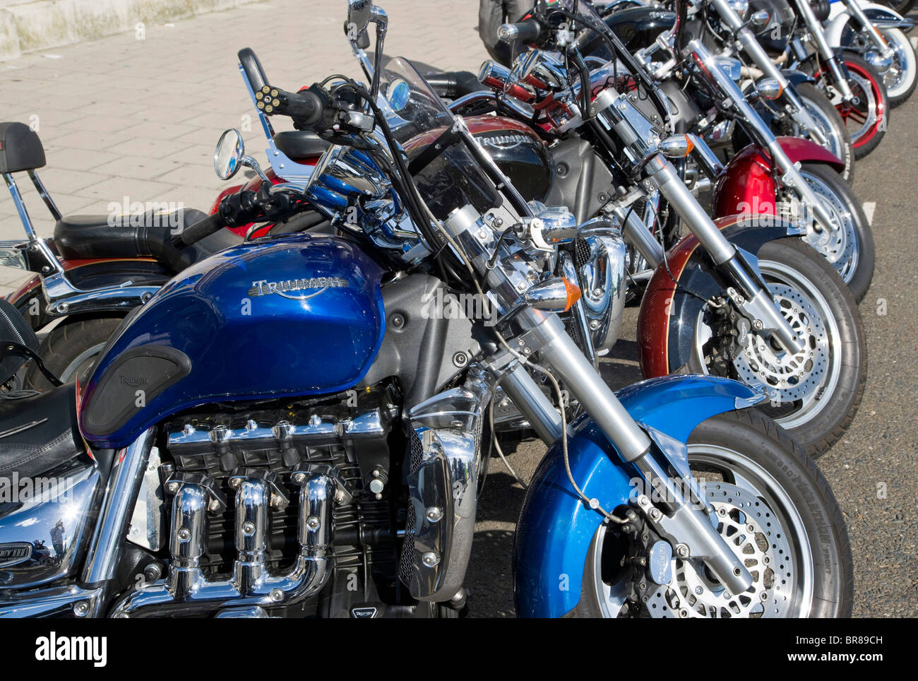 Motocicli in un Rally in Brighton Foto Stock