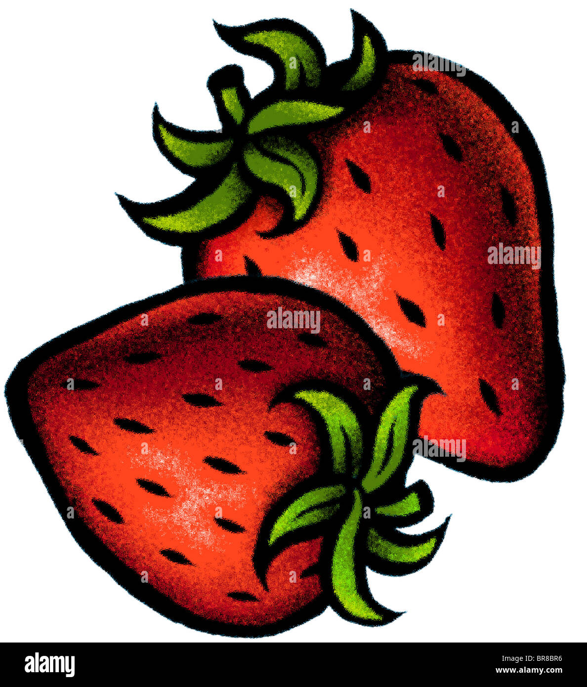 Una illustrazione di due fragole Foto Stock