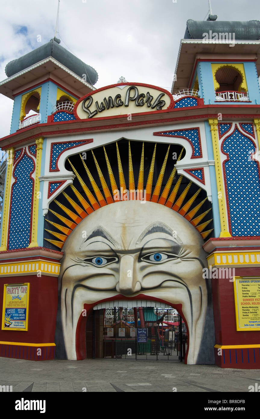 Ingresso al Luna Park Melbourne Foto Stock