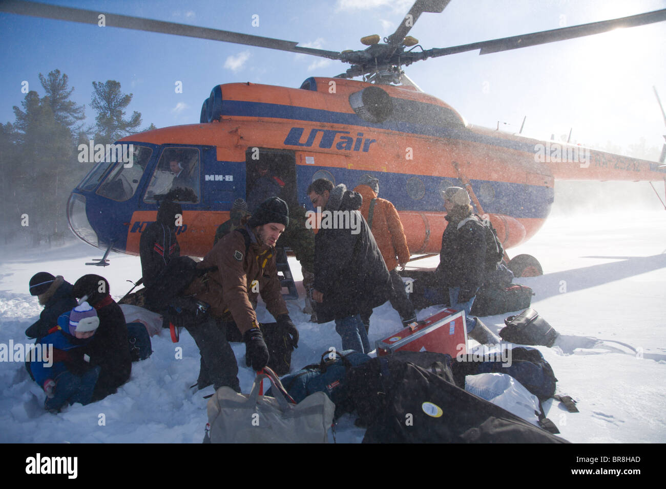 Elicottero russo in Siberia Foto Stock