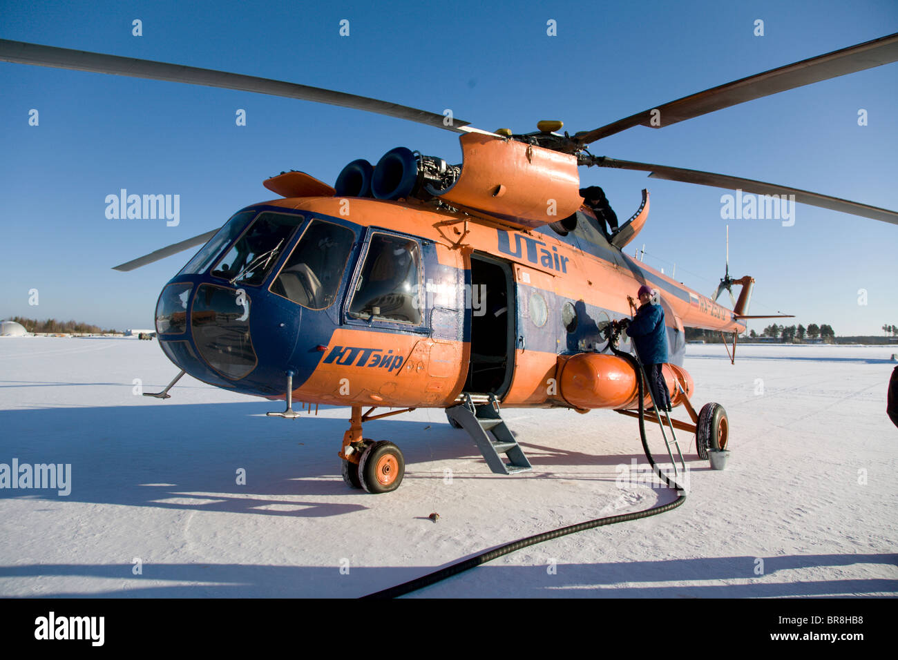 Elicottero russo in Siberia Foto Stock
