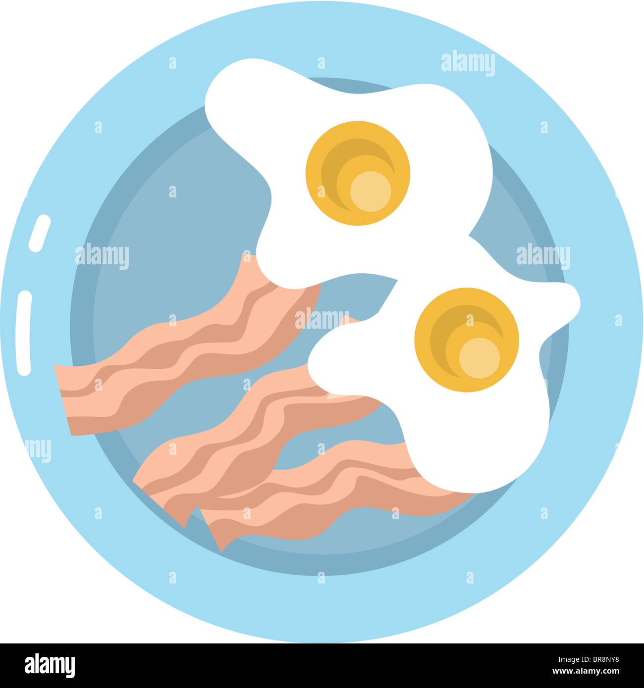 Uova e pancetta su una piastra Foto Stock