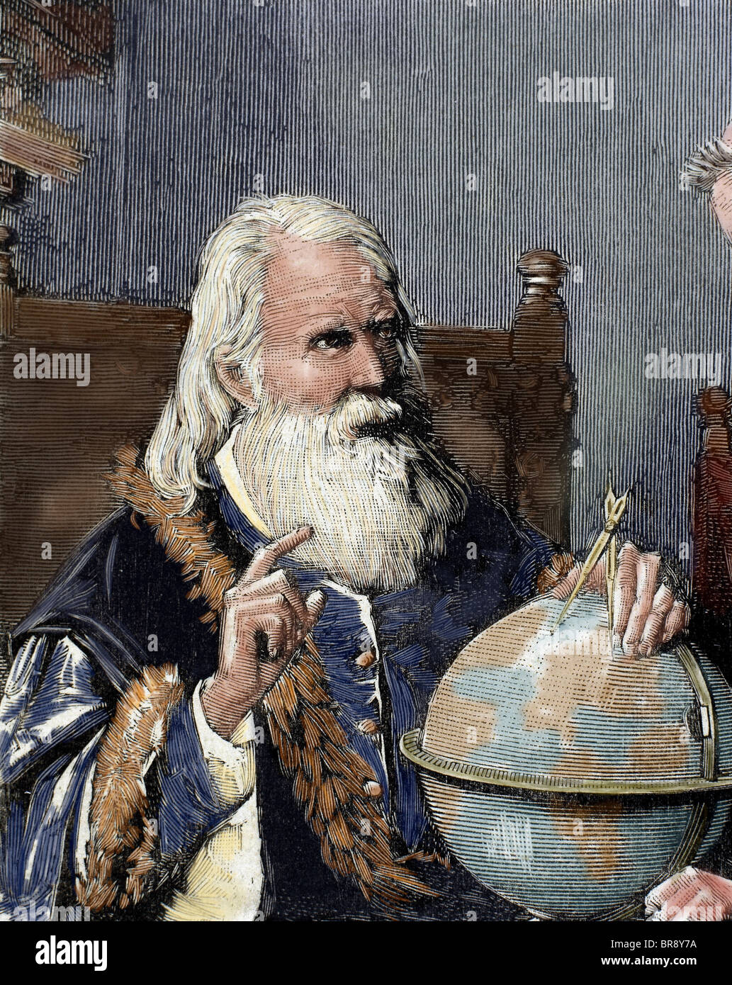 Galileo Galilei (1564-1642). Fisico italiano, matematico e astronomo. Galileo dimostrando la sua teorie astronomiche. Foto Stock