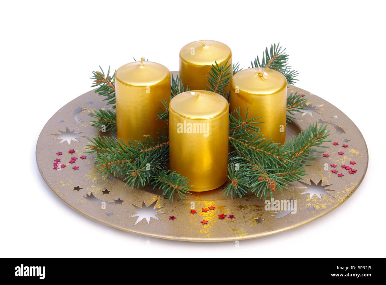 Adventsgesteck - corona di Avvento 25 Foto Stock