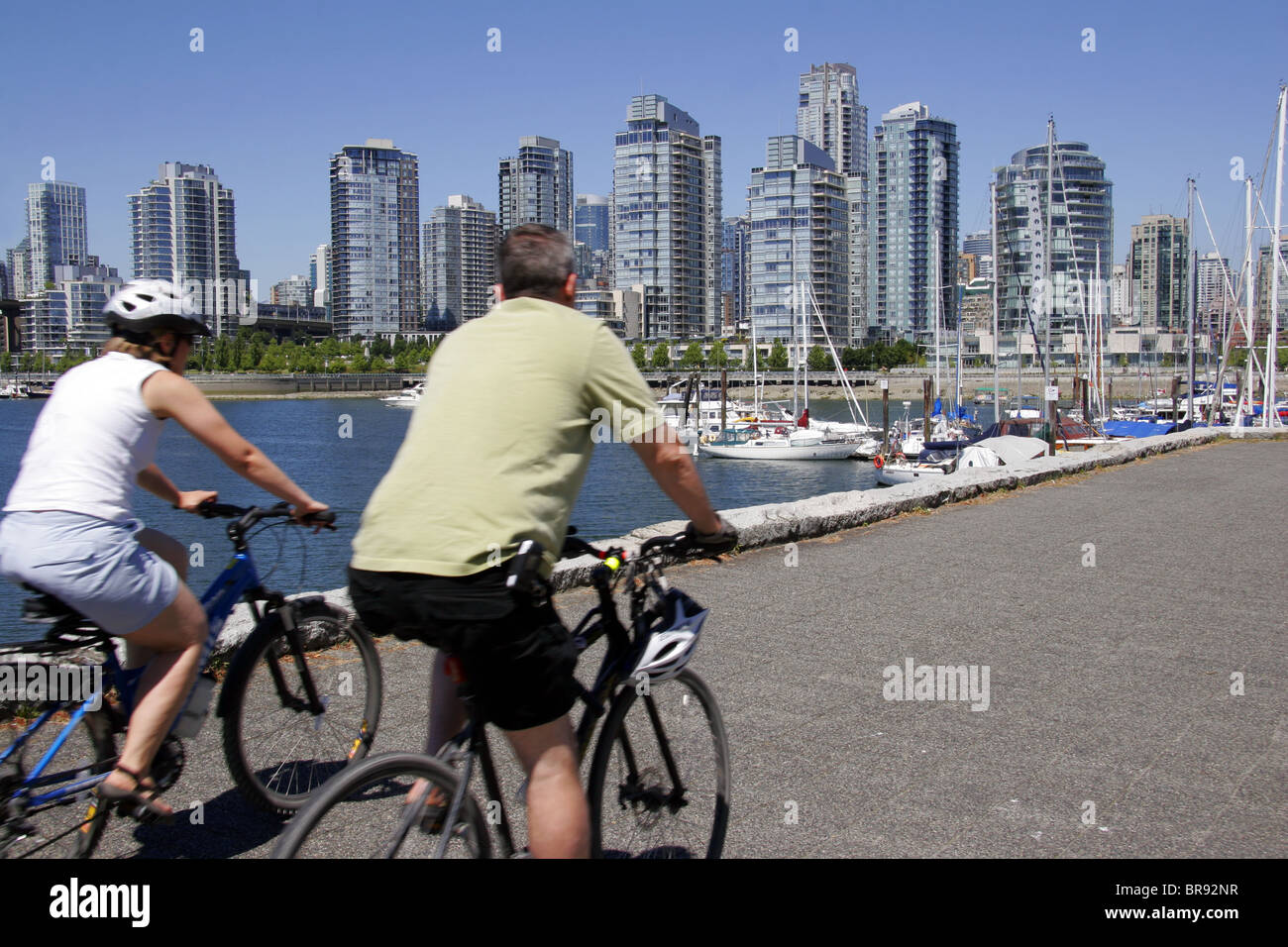 Escursioni in bicicletta in Vancouver, British Columbia, Canada Foto Stock