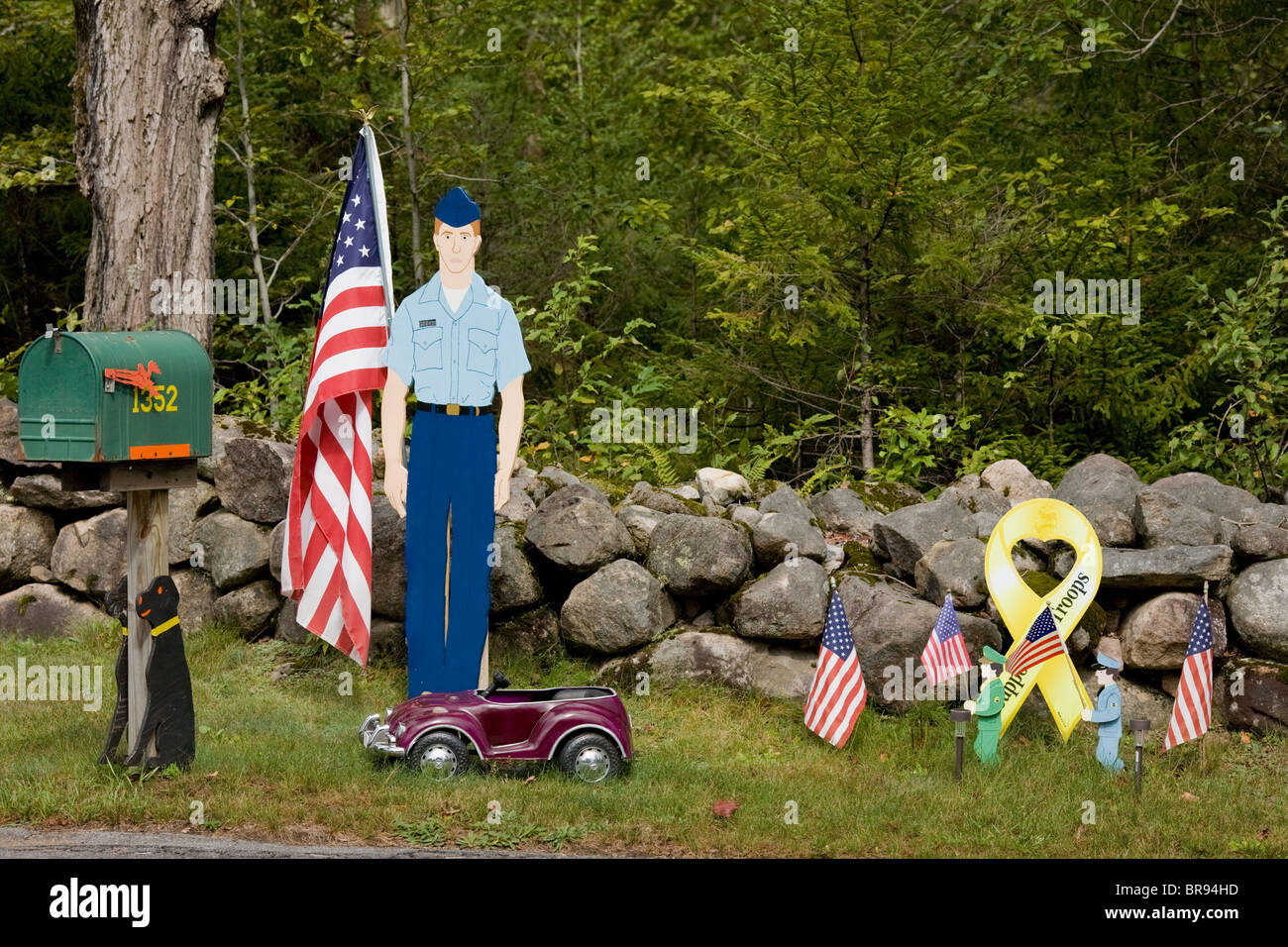 Il kitsch con tema militare, Adirondacks, New York Foto Stock