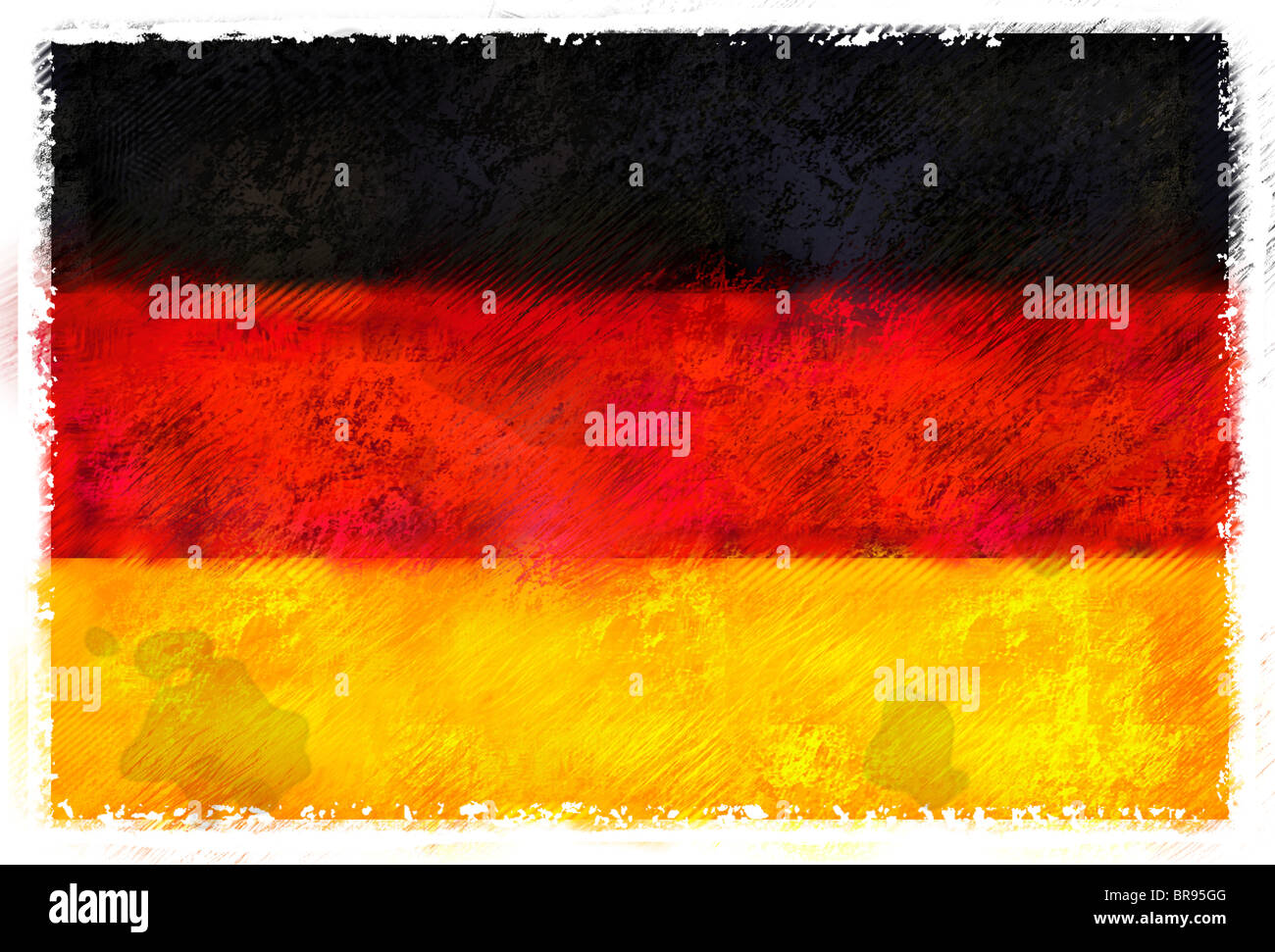Il disegno della bandiera della Germania Foto Stock