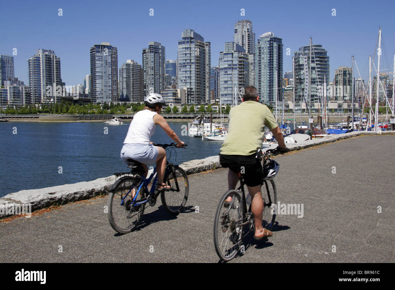 Escursioni in bicicletta in Vancouver, British Columbia, Canada Foto Stock