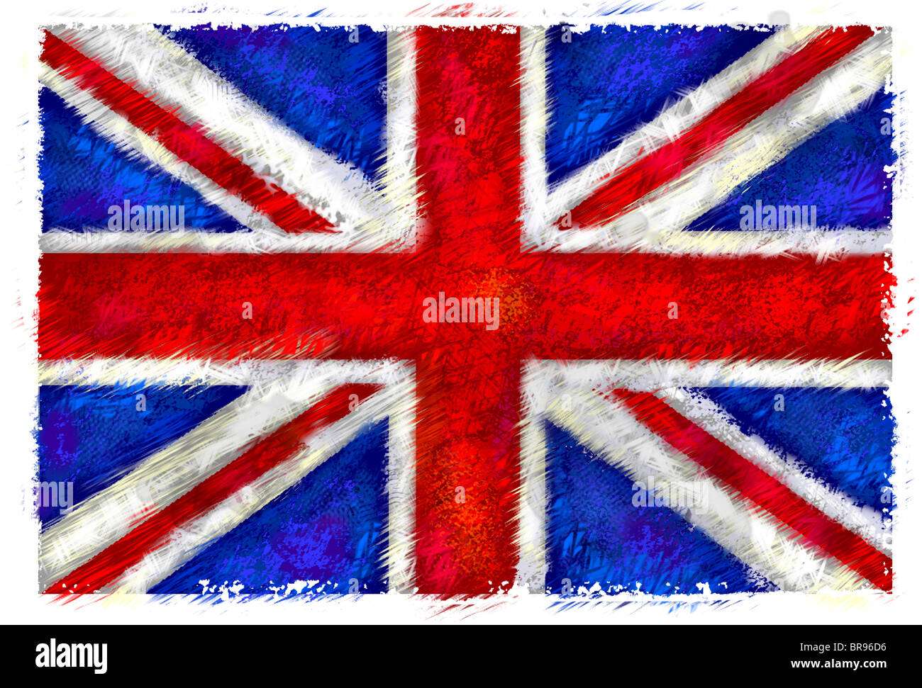 Disegno della bandiera del Regno Unito Foto Stock