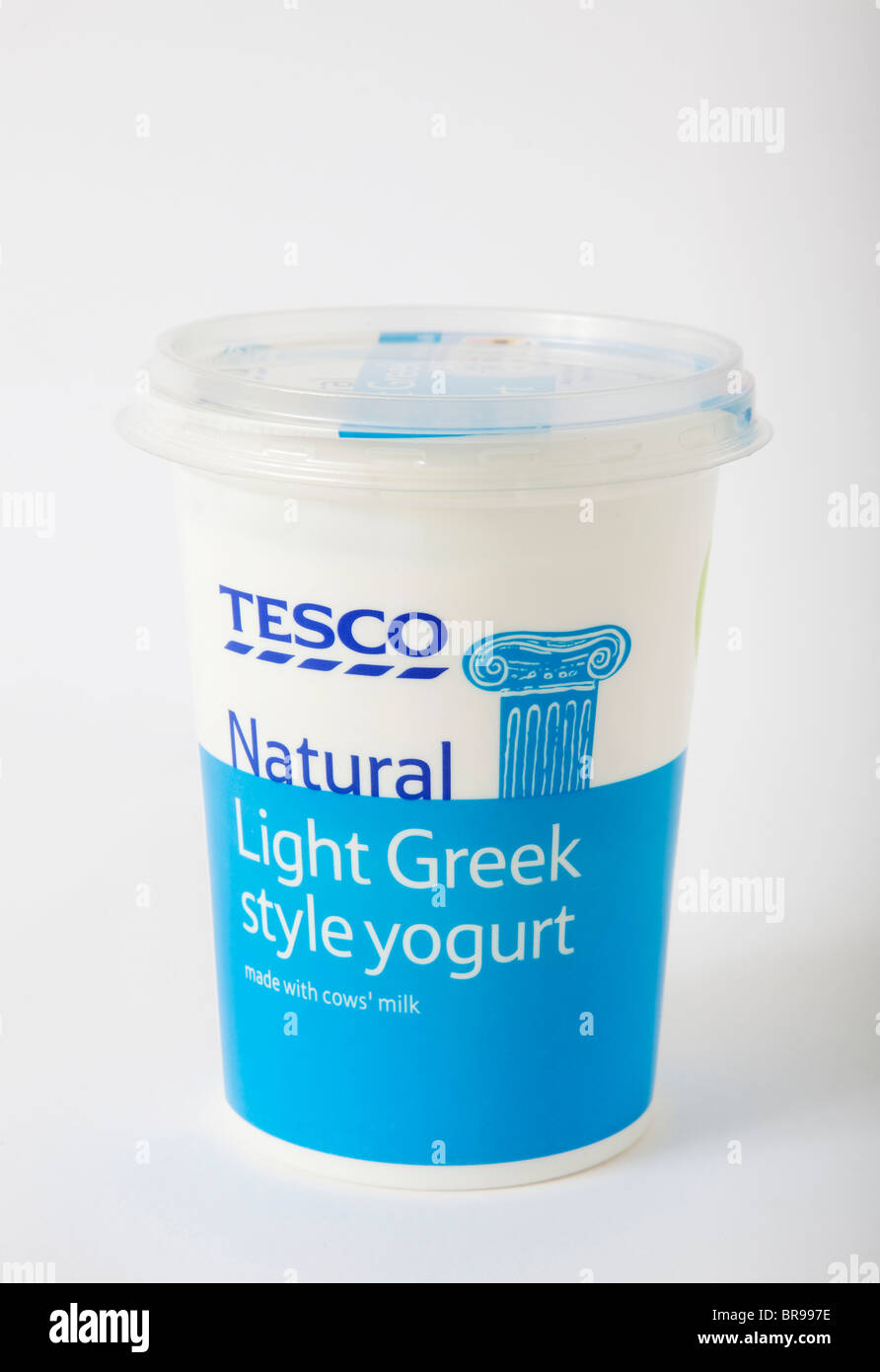 La luce lo yogurt greco "a basso contenuto di grassi" Foto Stock