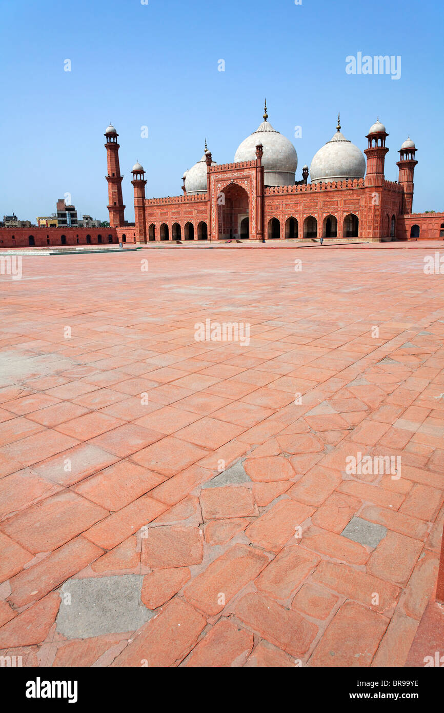 Il Cortile della moschea Badshahi, Lahore Punjab, Pakistan Foto Stock