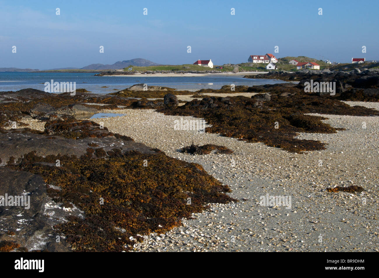 Traigh Mhòr (grande spiaggia) baia a Isle of Barra, Ebridi Esterne, Scozia Foto Stock