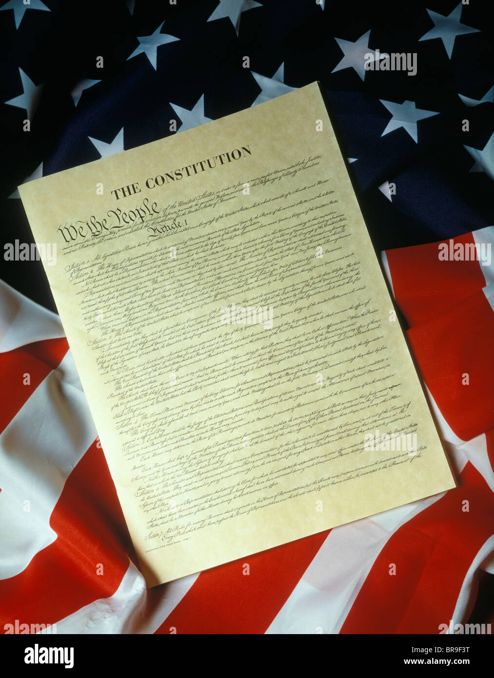 PATRIOTIC simbolica della costituzione degli Stati Uniti e la Bandiera americana Foto Stock