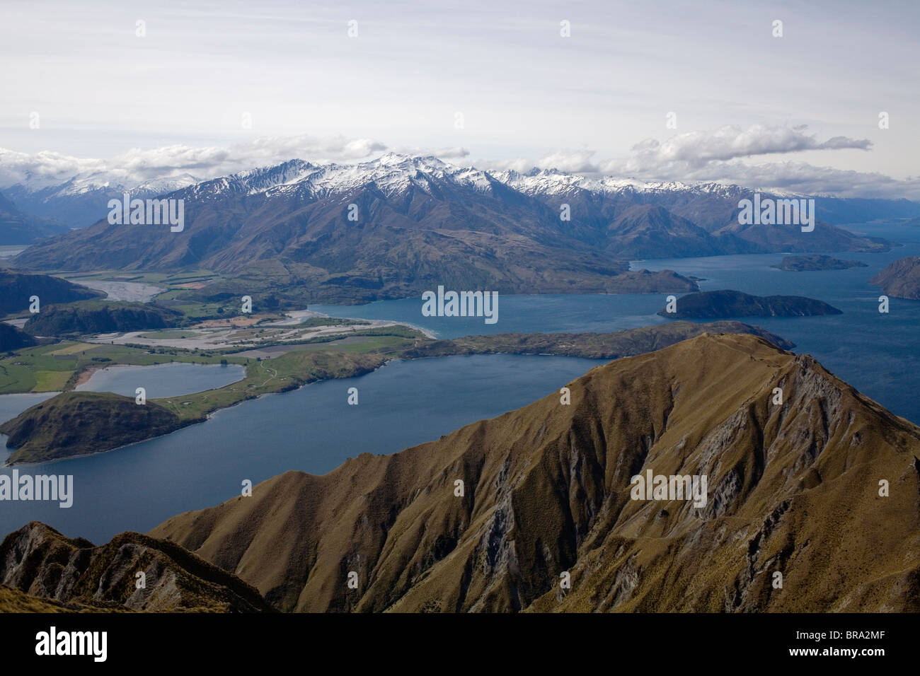 Il lago Wanaka da Roy's Peak, Nuova Zelanda. Foto Stock