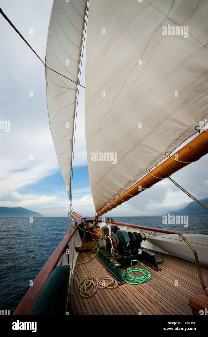 A bordo della storica tall ship "Zodiaco" siamo andati in crociera attraverso il San Juan Isole del Puget Sound area di stato di Washington Foto Stock