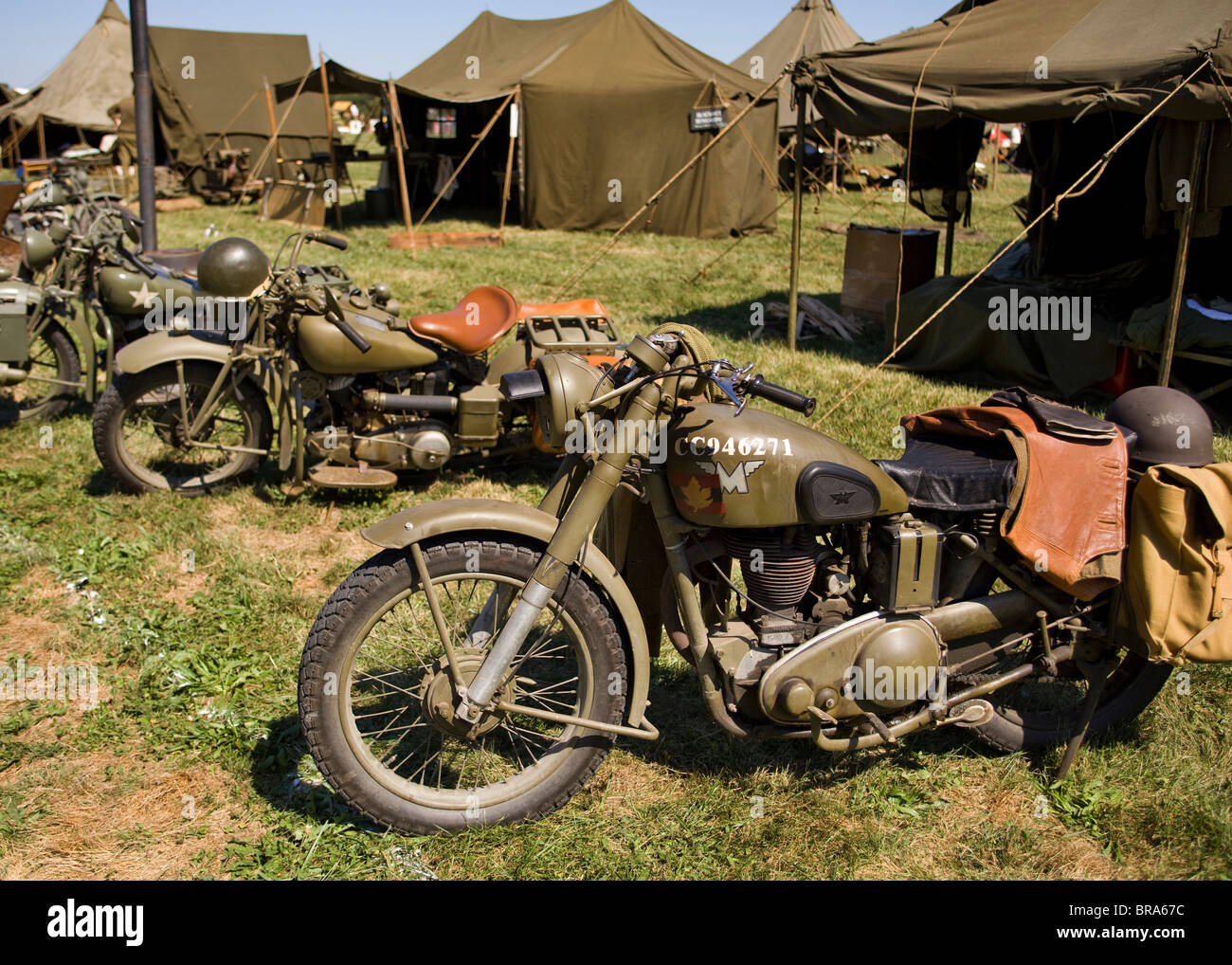 Harley Davidson durante la seconda guerra mondiale era la soluzione WLA motocicli Foto Stock