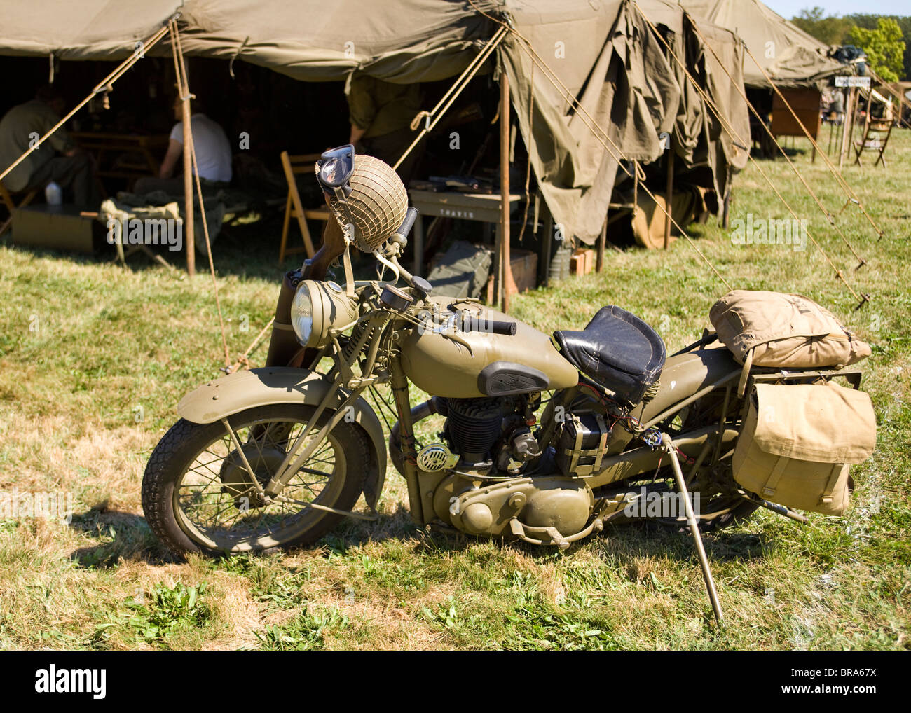 Harley Davidson durante la seconda guerra mondiale era la soluzione WLA motociclo Foto Stock