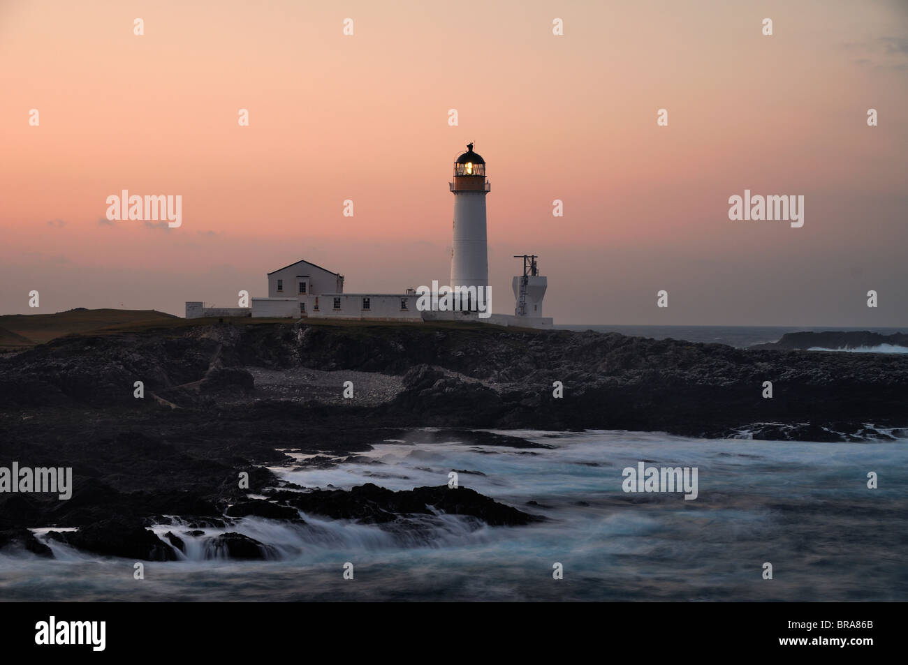 Fair Isle Sud faro (l'ultimo faro presidiato in Scozia) Foto Stock