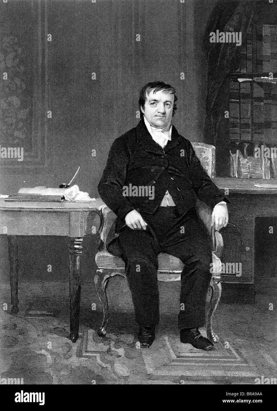 Ritratto di John Jacob Astor come un mercante di pellicce diventare uomo più ricco in America 1763 - 1848 ritratto da ALONZA CHAPPEL Foto Stock