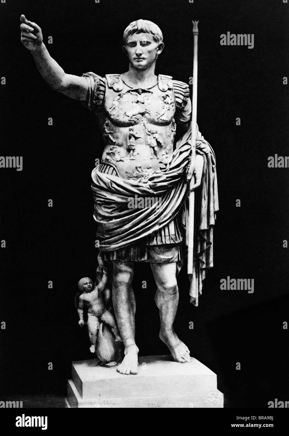 Statua di Cesare Augusto Imperatore romano impero SCULTURA PERMANENTE Foto Stock