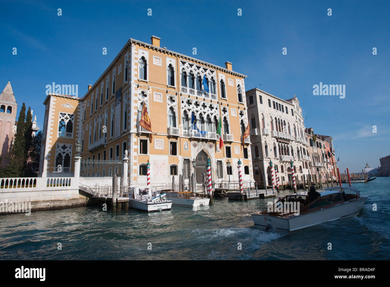 Palazzo Franchetti Cavalli e Palazzo Barbaro vicino al Ponte dell'Accademia, Grand Canal, Venezia, UNESCO, Veneto, Italia Foto Stock