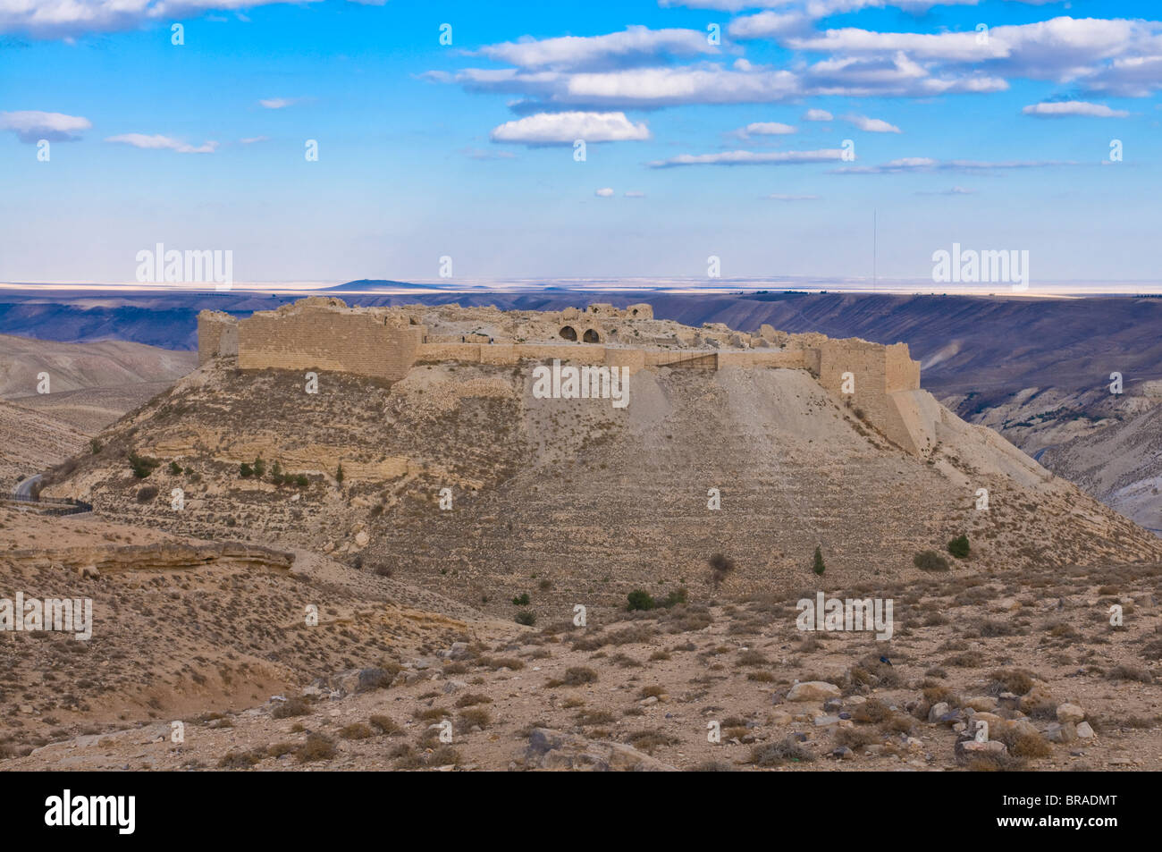 Il vecchio castello dei crociati, Shobak, Giordania, Medio Oriente Foto Stock