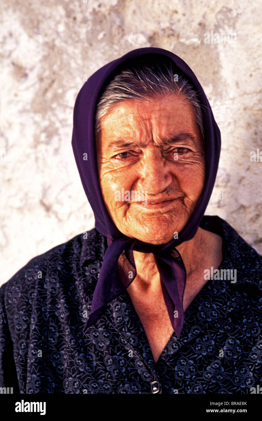 Olimpiadi 2004 Atene Grecia donna Ritratto di nativo locale Foto Stock