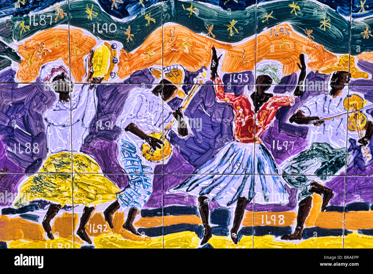 Pittura nativo di George Town a Grand Cayman Foto Stock