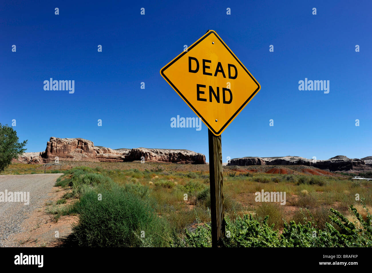 Dead End road Arizona USA Bluff Foto Stock