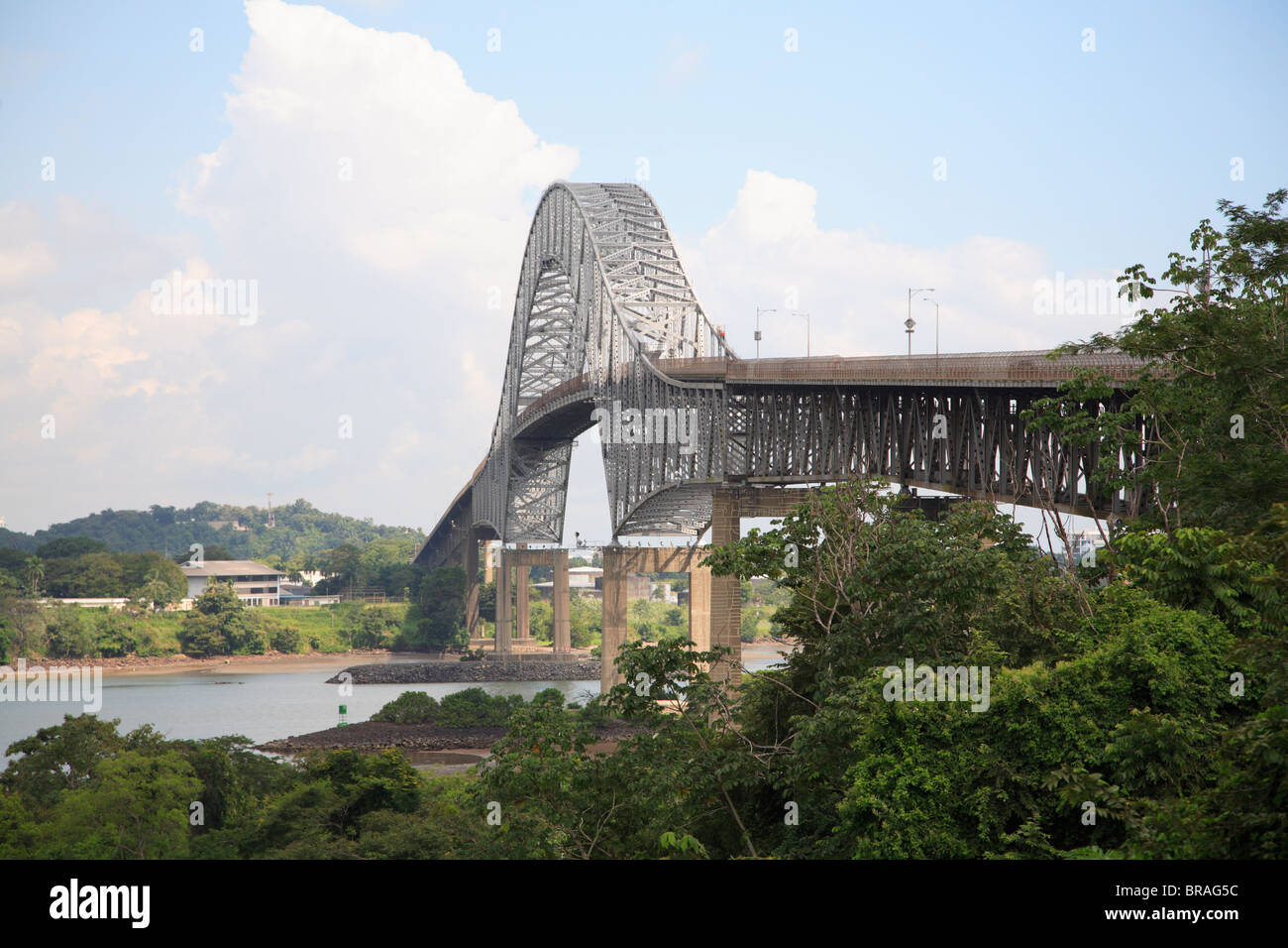 Ponte delle Americhe, il canale di Panama, Balboa, Panama America Centrale Foto Stock