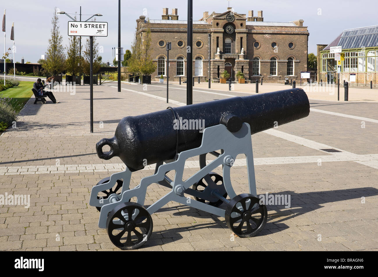 Fotografia del cannone al Regio Arsenale Woolwich Foto Stock