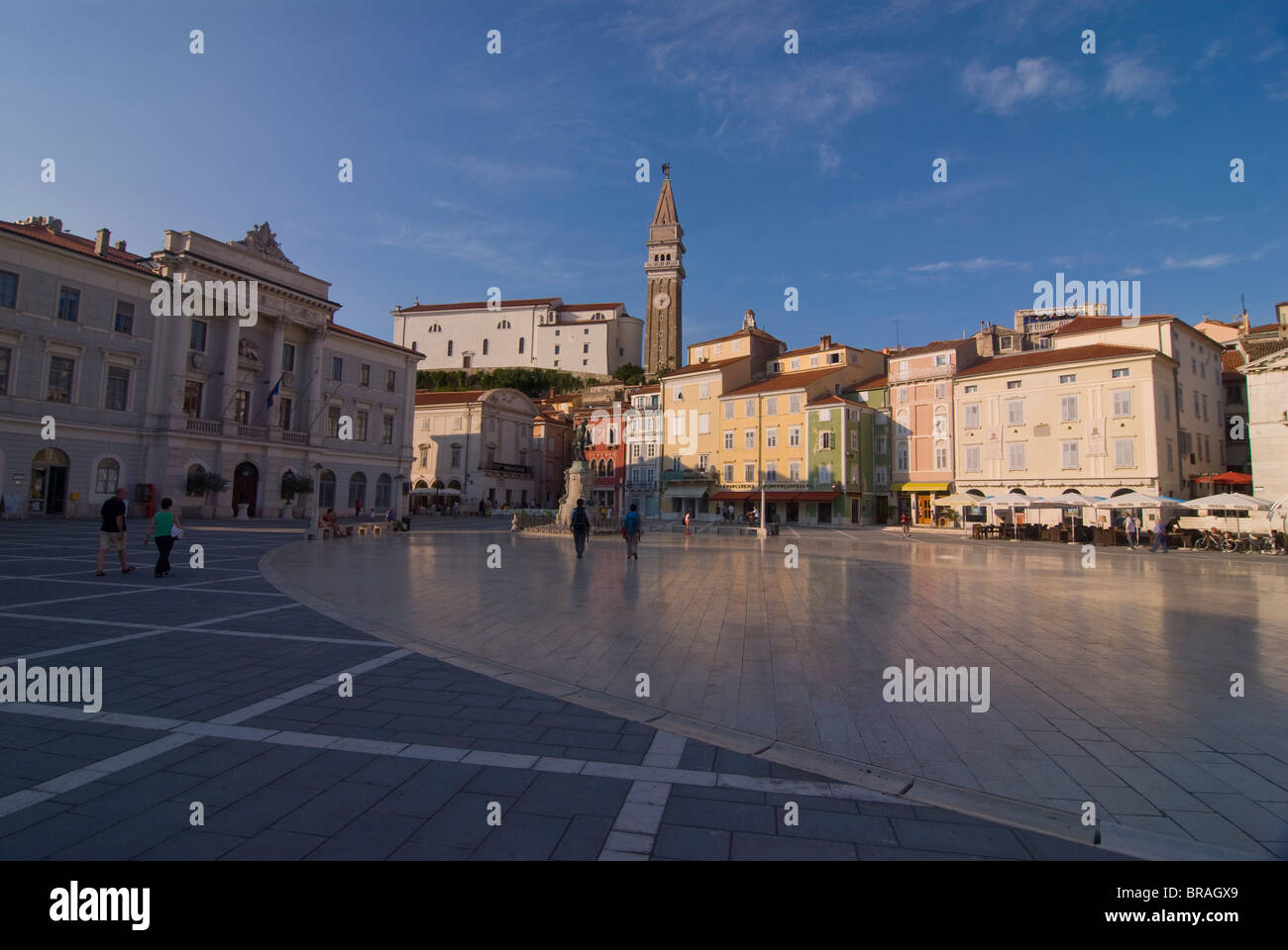 Piazza centrale di pirano, Slovenia, Europa Foto Stock
