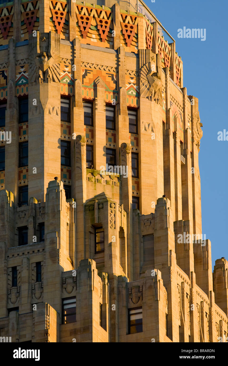 Dettaglio del Palazzo del Municipio in stile art deco di Buffalo, New York Foto Stock