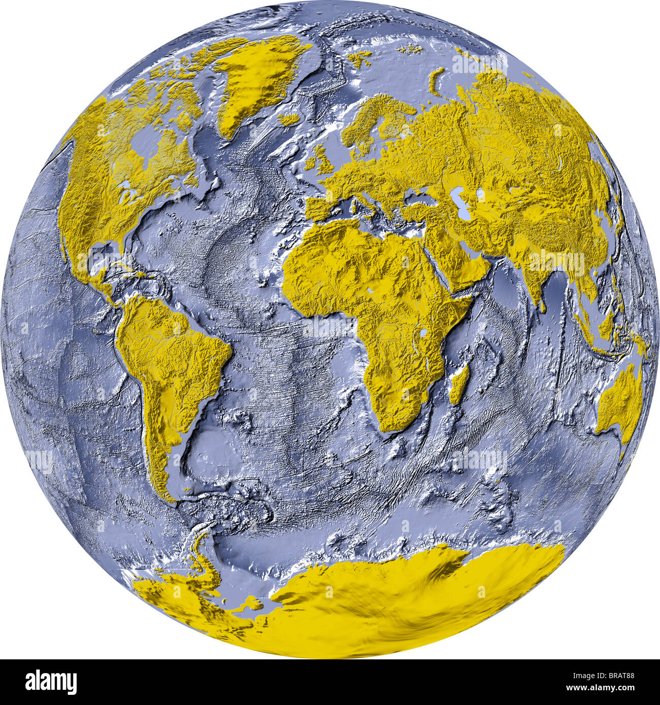 Mappa del mondo, mostrando il mondo intero su un lato di una sfera Foto  stock - Alamy