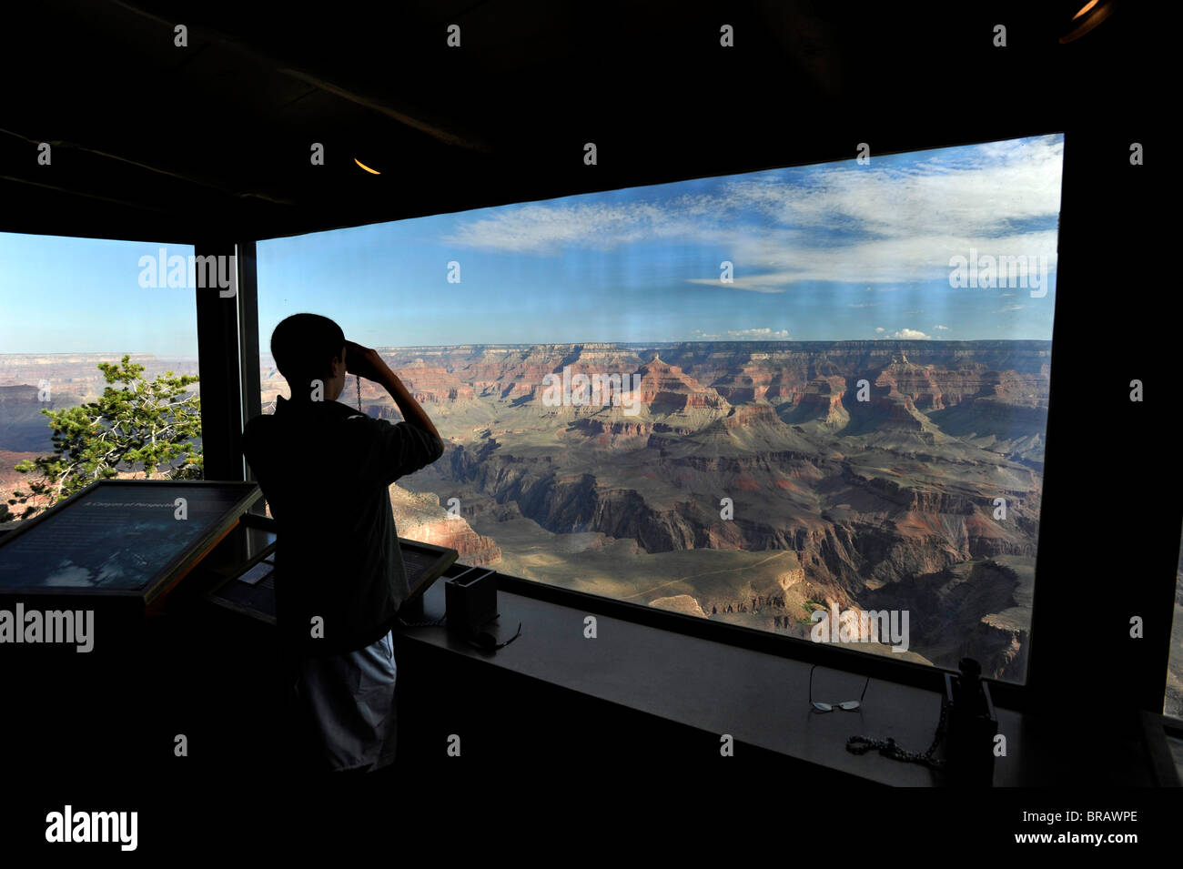 Camera con vista Yavapai Point Museo Grand Canyon Foto Stock