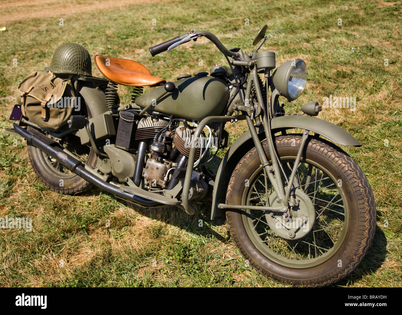 Harley Davidson durante la seconda guerra mondiale era la soluzione WLA motocicli Foto Stock