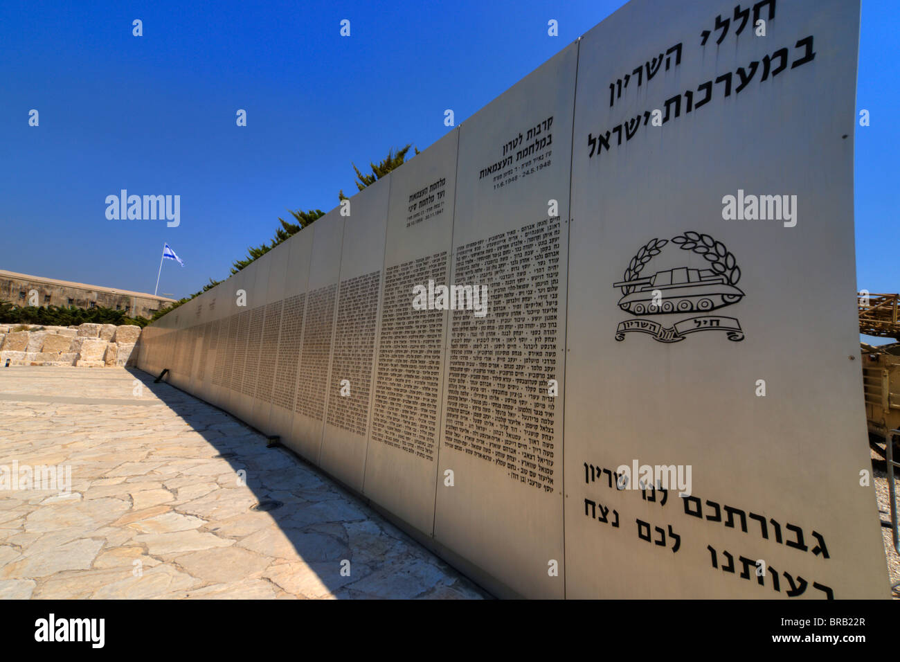 Il Muro dei Nomi di Latrun Memoriale Foto Stock