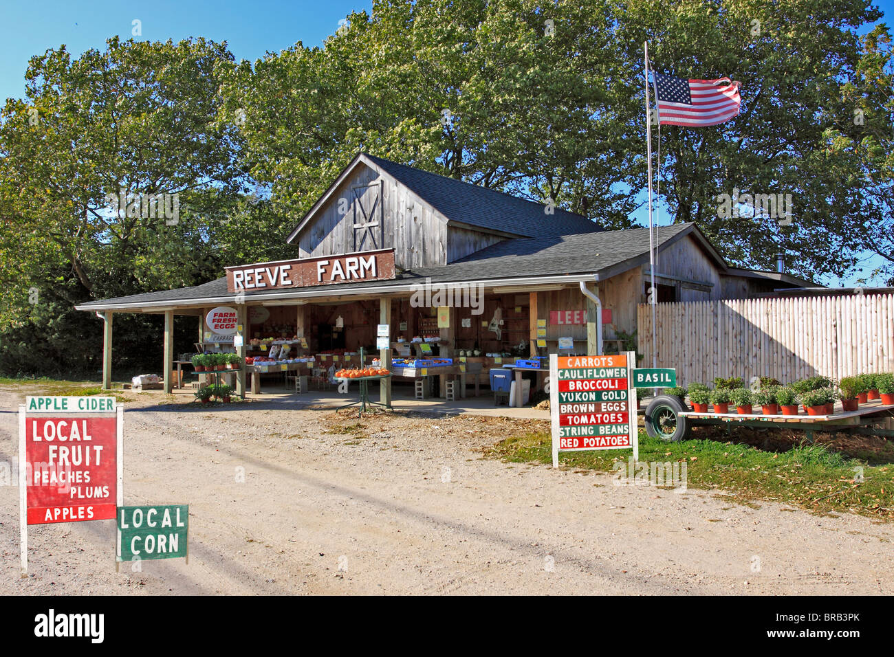 La fattoria si trova sulla biforcazione nord di Long Island NY Foto Stock