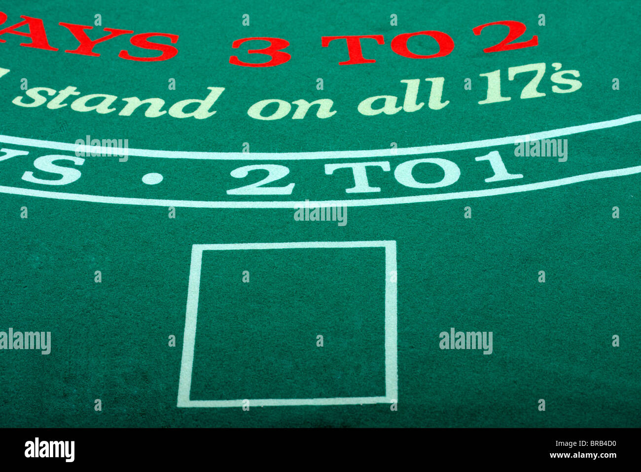 Black jack sentiti come in un casinò, vuoto pronto per sedersi e giocare Foto Stock