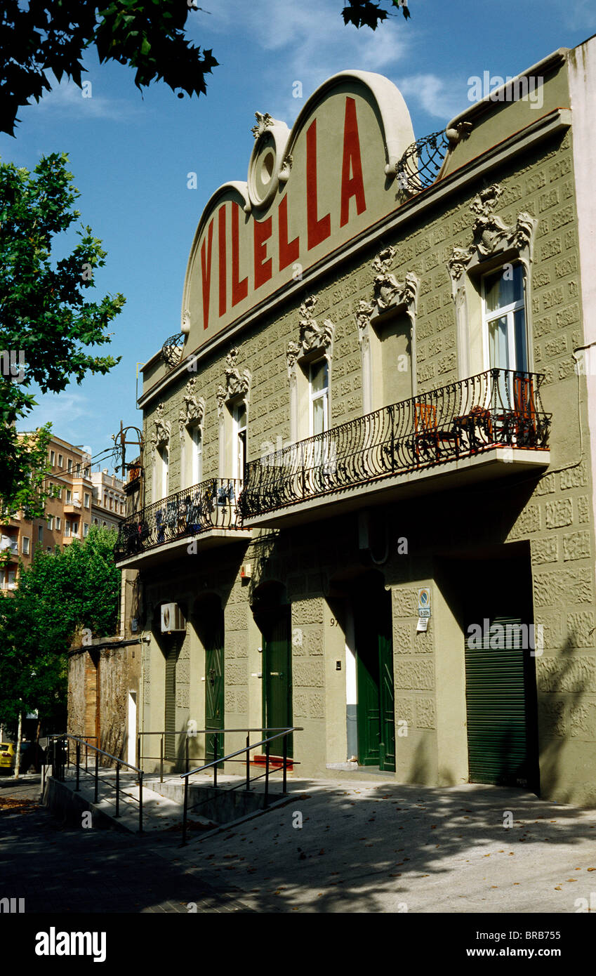 Vilella a Passeig d'Exposicio nel quartiere di Montjuïc di Barcellona in Spagna. Foto Stock