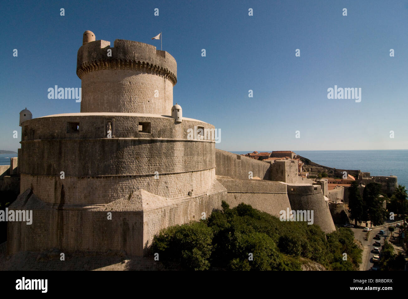 Le mura della città di Dubrovnik, Croazia Foto Stock