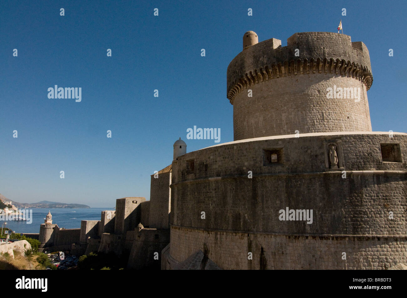 Le mura della città di Dubrovnik, Croazia Foto Stock